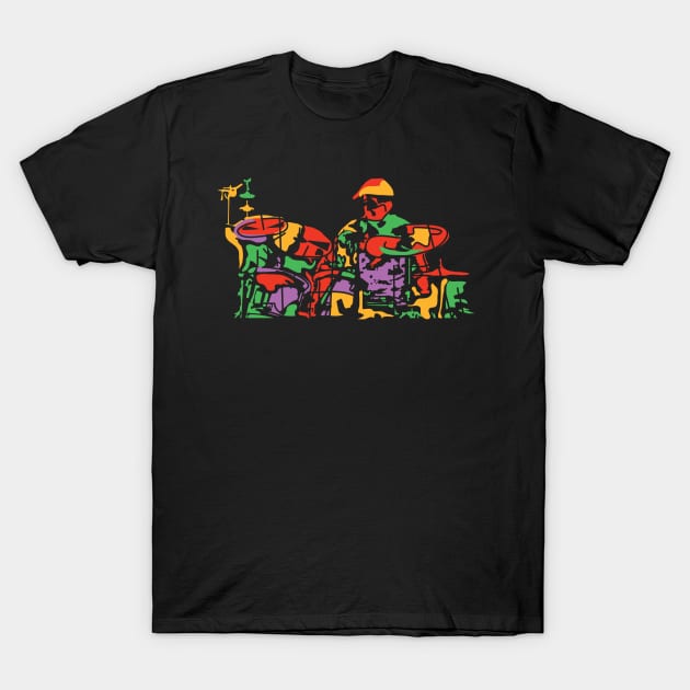 Colorful Drummer Musician T-Shirt by jazzworldquest